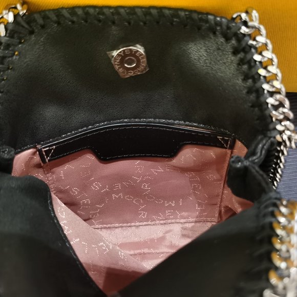 Stella McCartney Falabella Tiny Vegetarian Brushed-leather Shoulder Bag Black - Picture 4 of 8